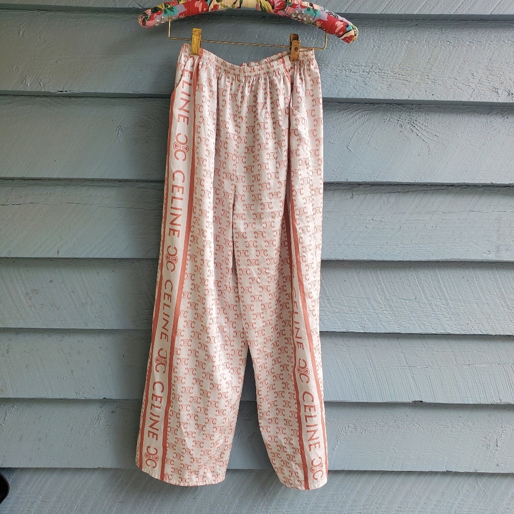 Celine Coral Logo Lounge Pants